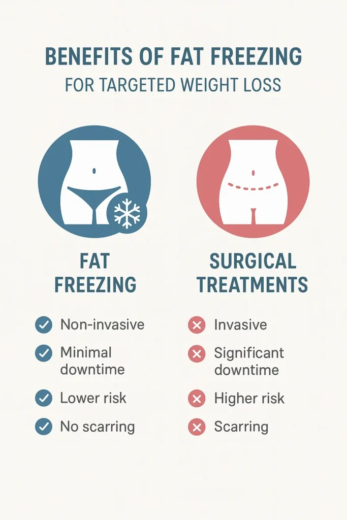 graphic showing the benefits of fat freezing Lancashire