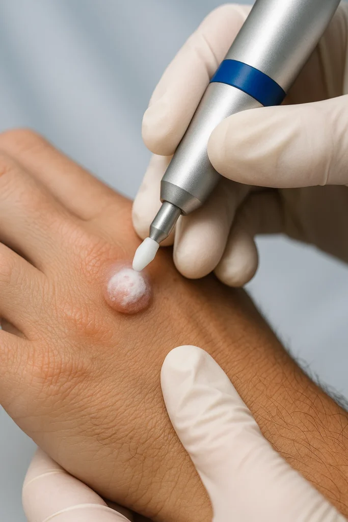 example of wart removal Lancashire using cryopen