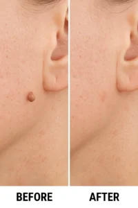 Skin tags removal Lancashire before and after