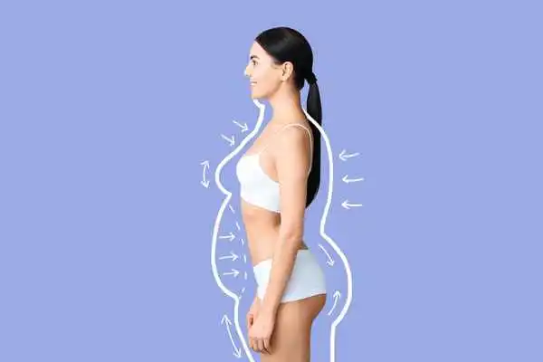 image of woman experiencing fat reduction treatment Lancashire