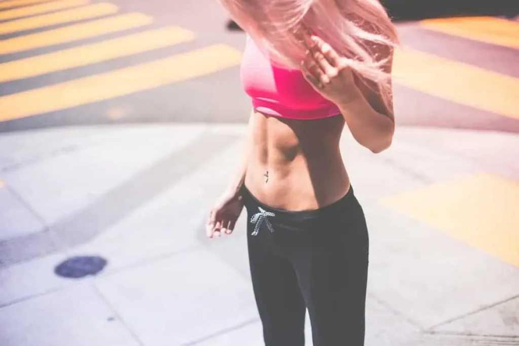Woman with toned stomach after LA-EMS Body Sculpting Treatment Lancashire